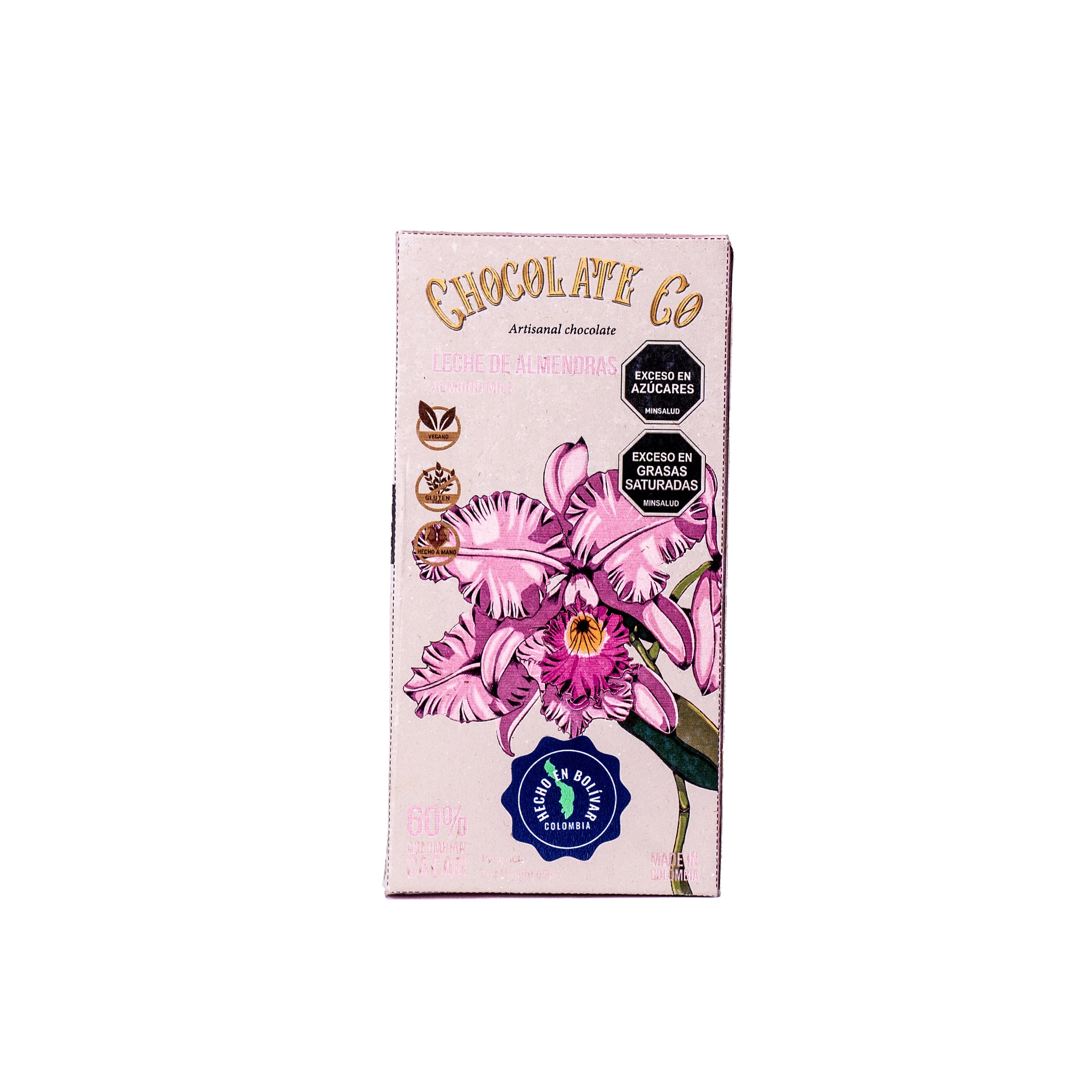 Barra de Chocolate 60% Cacao con Leche de Almendras