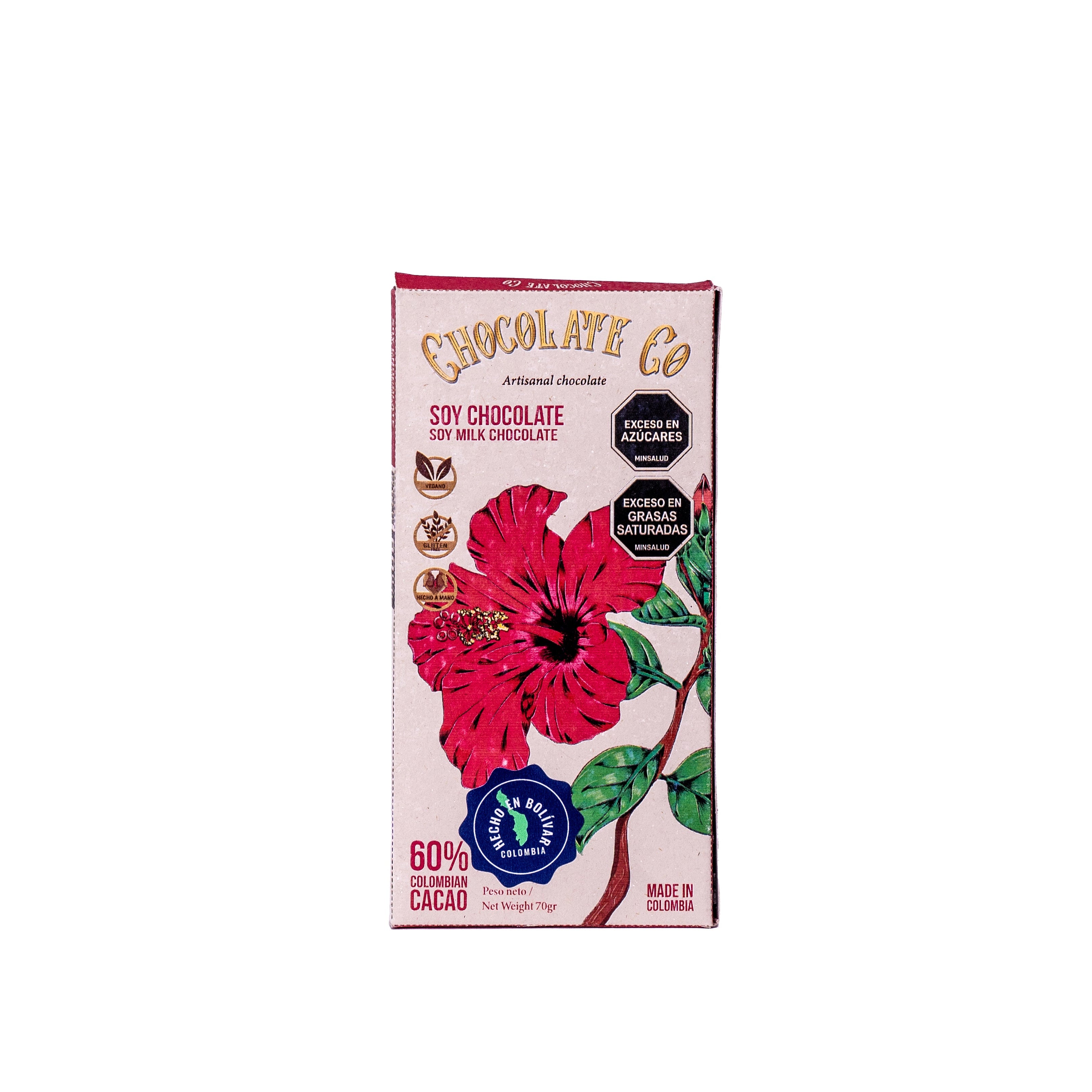 Barra de Chocolate 60% Cacao con Leche de Soya
