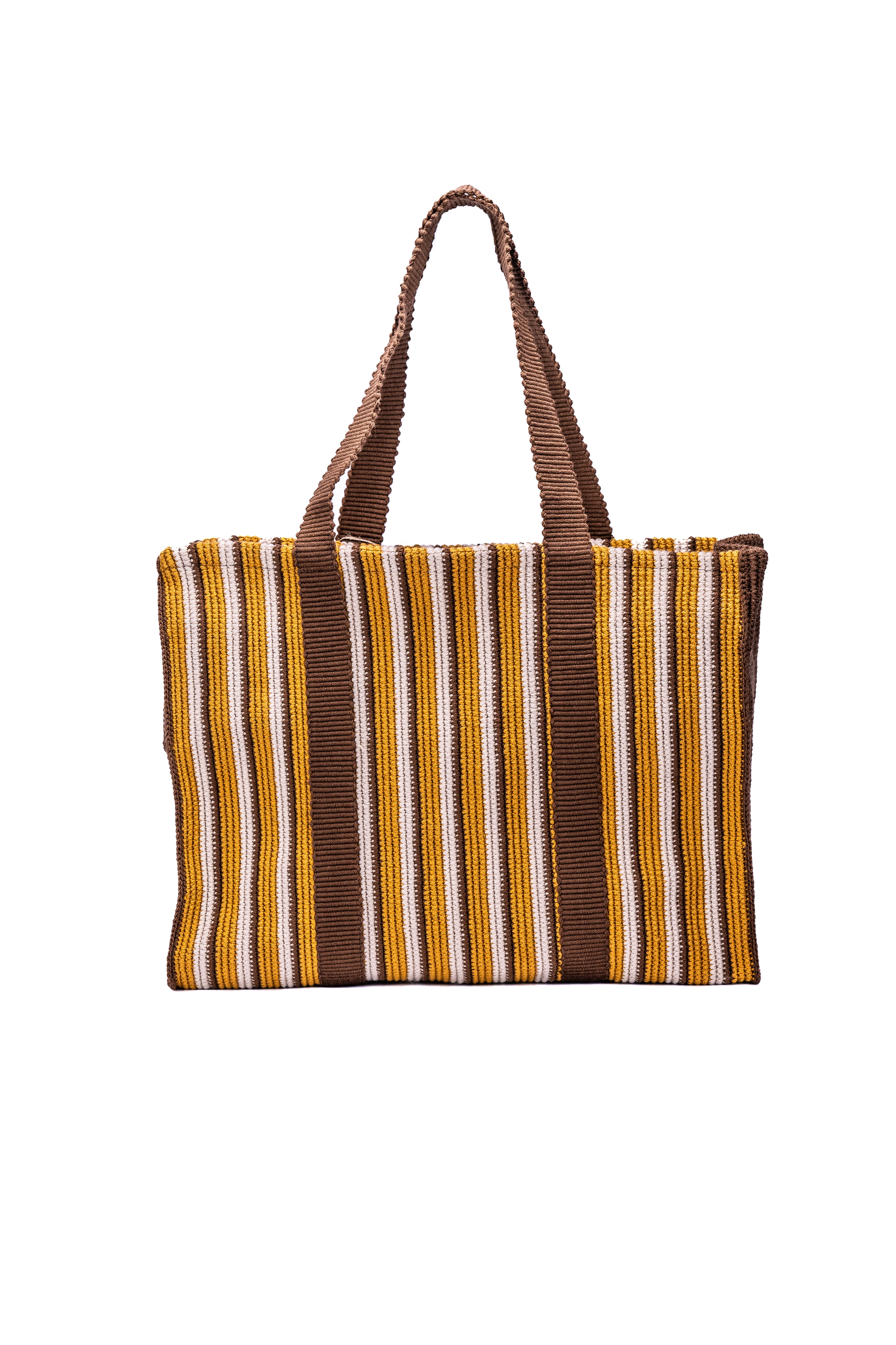 Bolso Lineas Mostaza Mediano