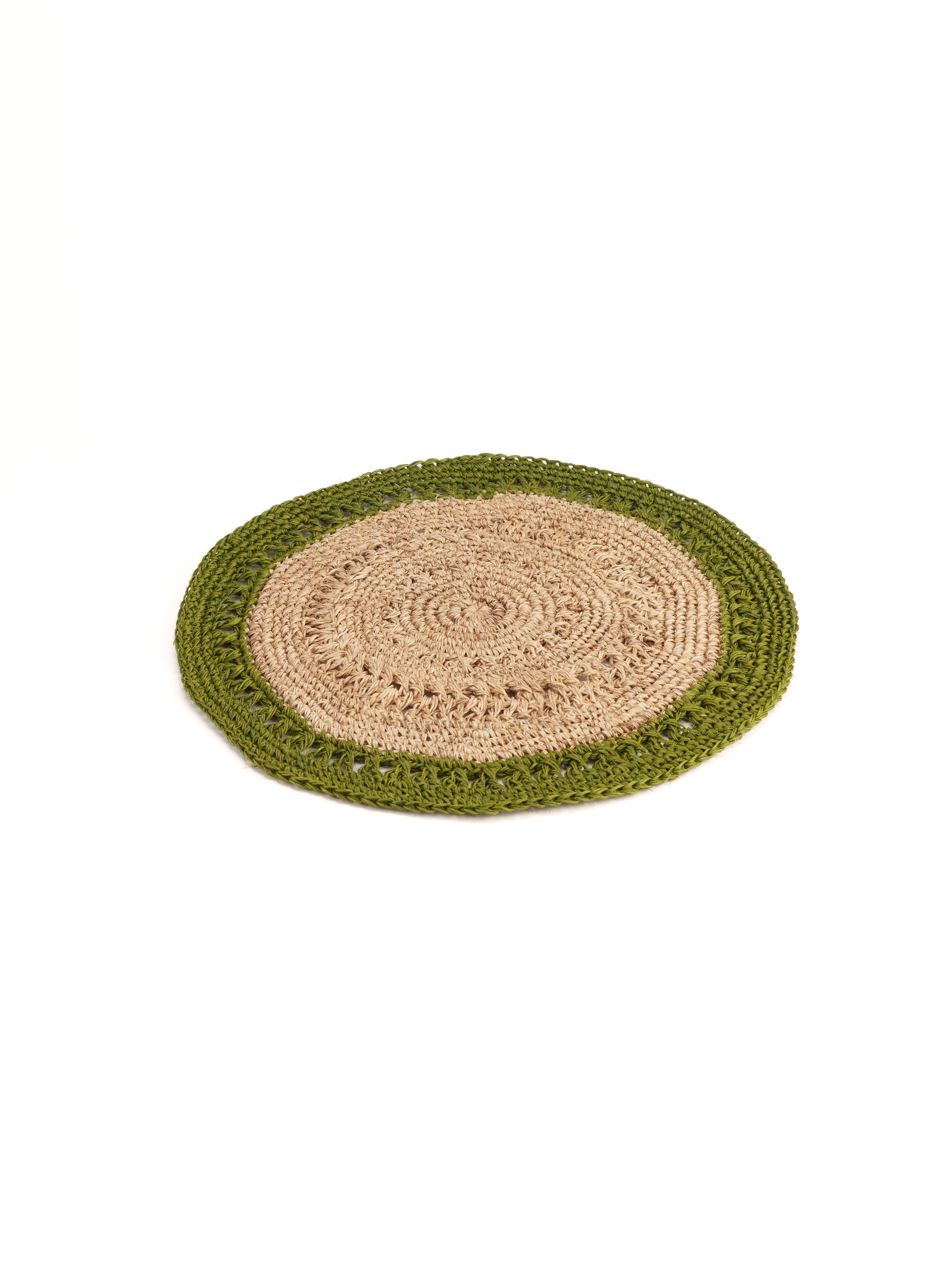 Individual Fique Moreno Y Verde 38 Cm