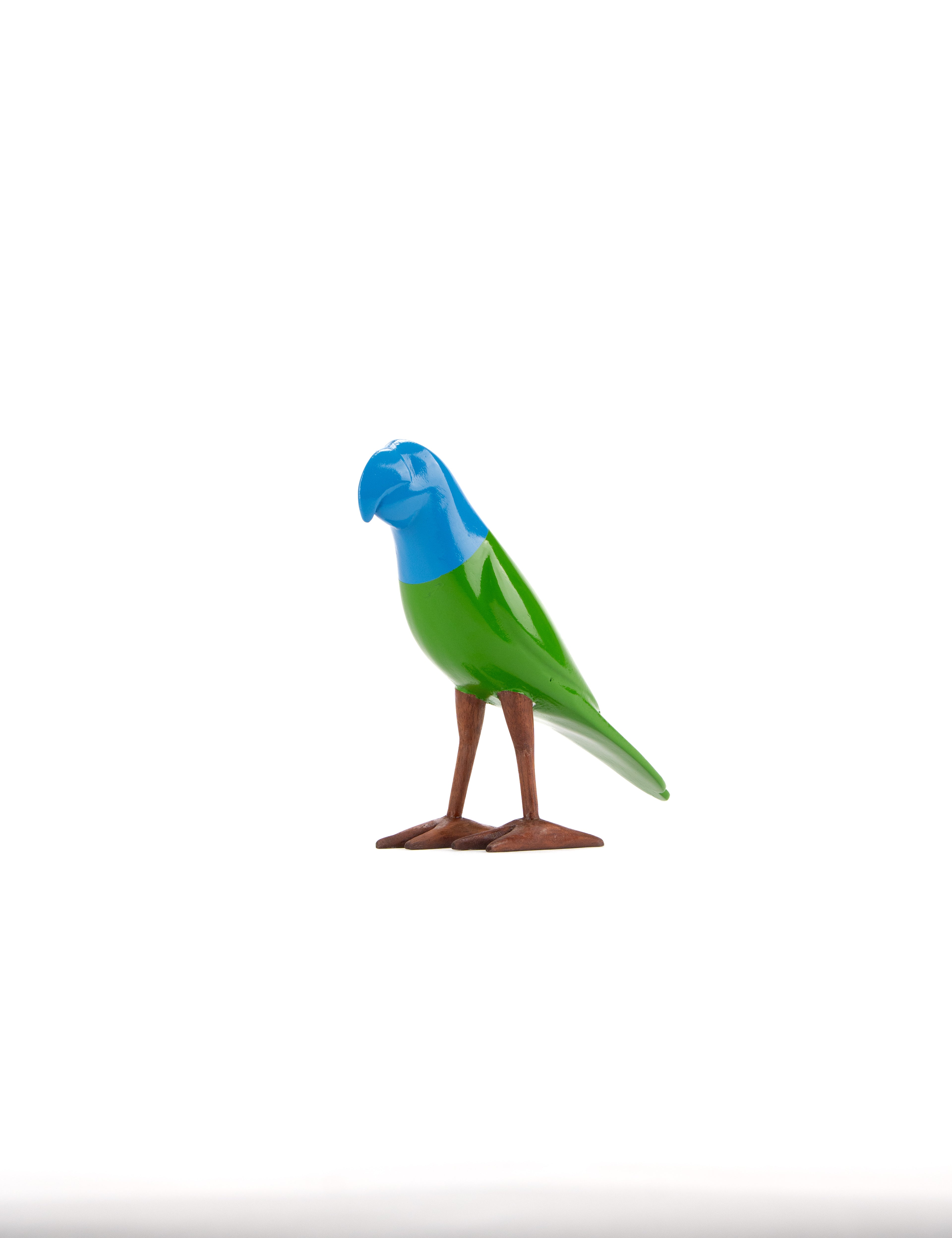 Escultura Loro Cabeza Azul