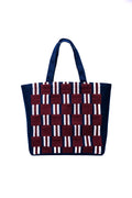 Tote Entretejido Azul Mediano
