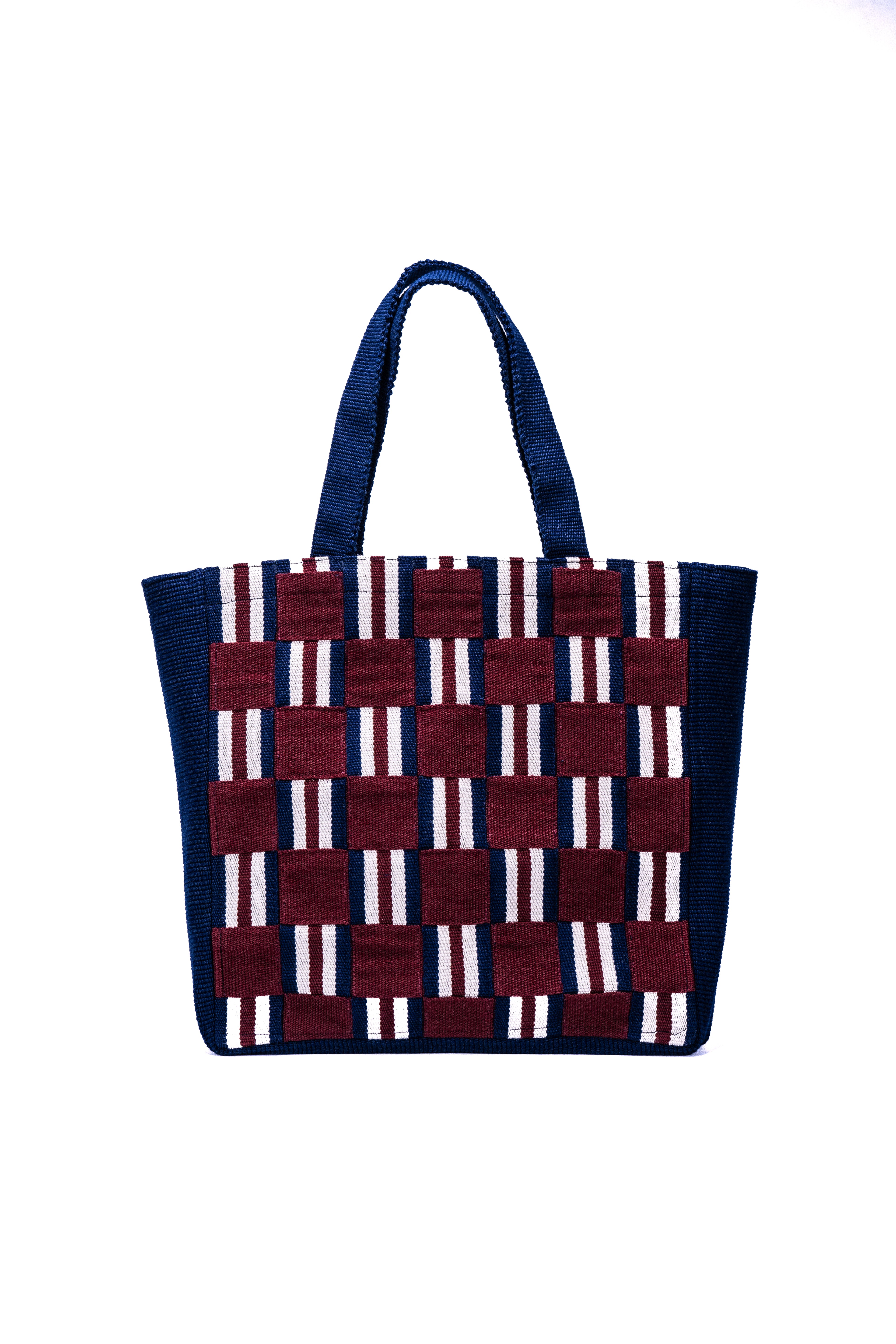 Tote Entretejido Azul Mediano