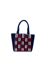 Tote Entretejido Azul Mediano